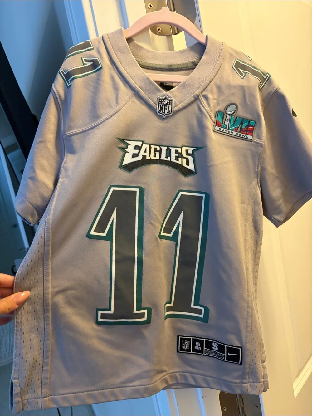 Nike Gray Eagles #11 Youth Jersey Super Bowl